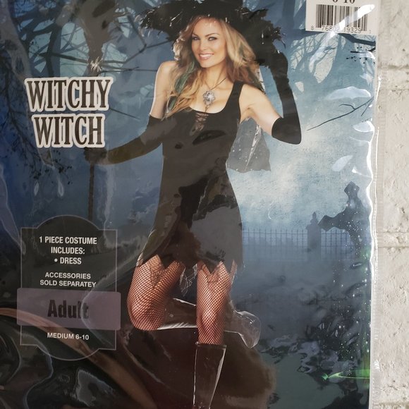 Witch Halloween Costume Size M with Hat - Picture 1 of 6